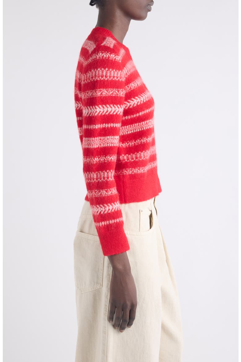 Amity Brushed Mohair & Wool Blend Sweater, Alternate, color, RED