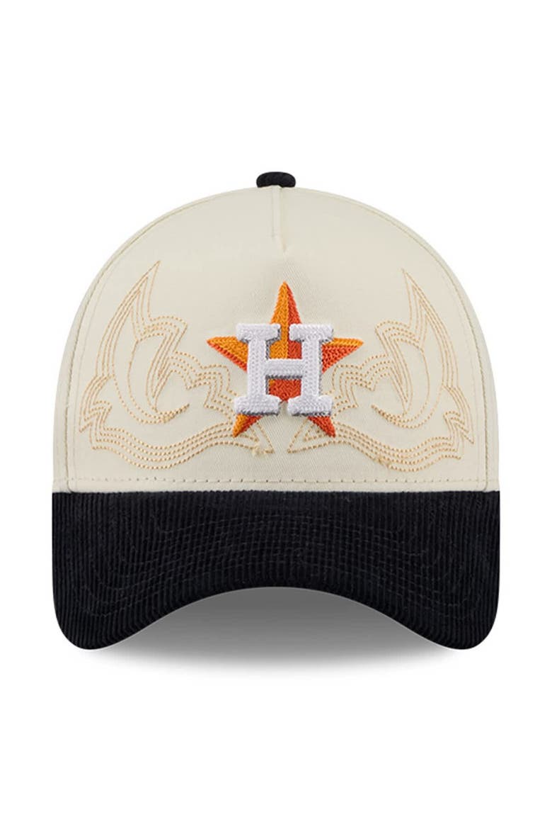 Men's New Era Stone Houston Astros Western Stitch 9FORTY A-Frame Adjustable Hat, Alternate, color, Stone