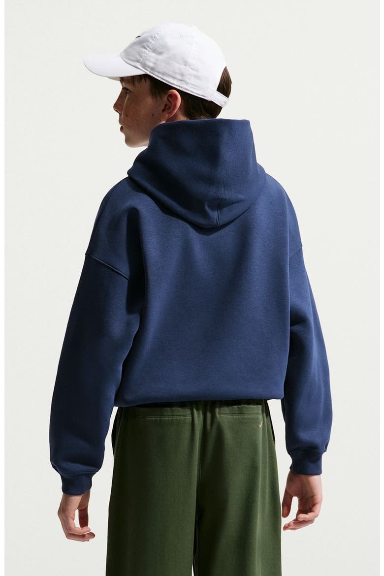 Kids' Sportswear Club Fleece Hoodie, Alternate, color, MIDNIGHT NAVY/ WHITE