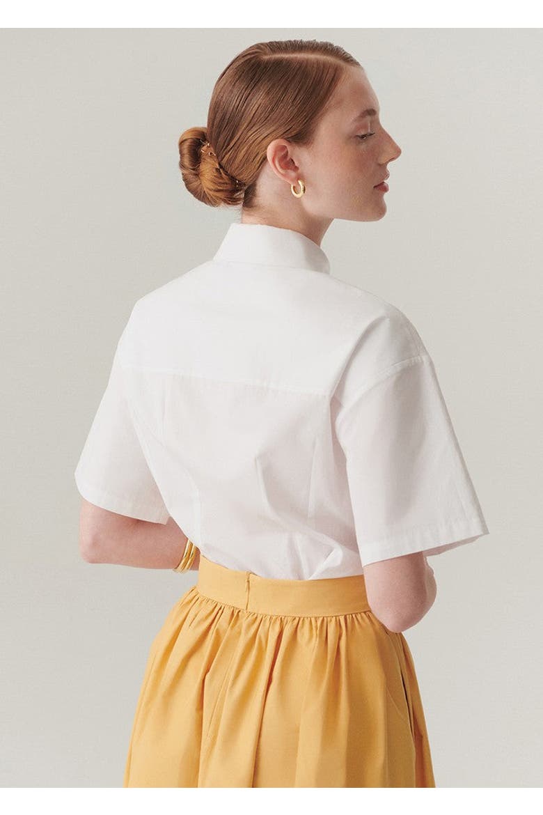 Mary Cotton Poplin Shirt, Alternate, color, WHITE