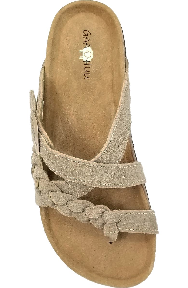 GAAHUU Suede Braided Crisscross Sandal, Alternate, color, Tan