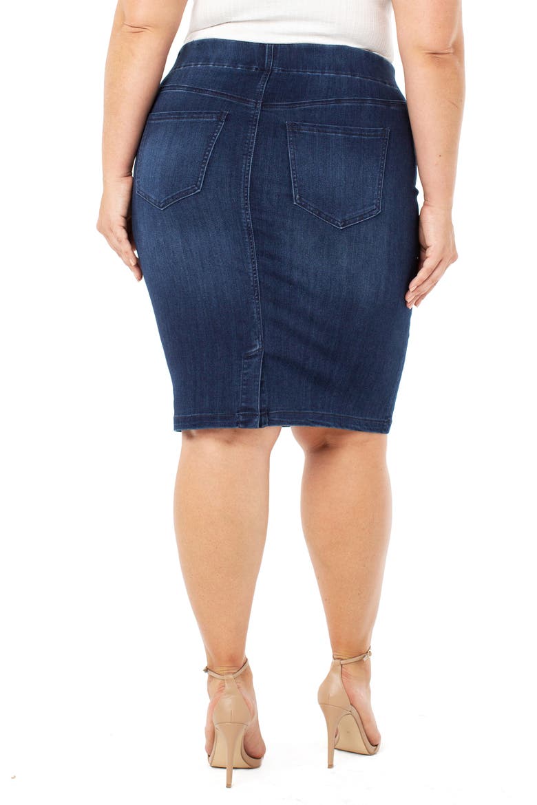 Liverpool Chloe Pull-On Denim Pencil Skirt, Alternate, color, ESTRELLA