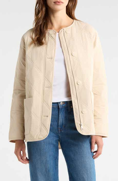 Caslon® Quilted Patch Pocket Jacket