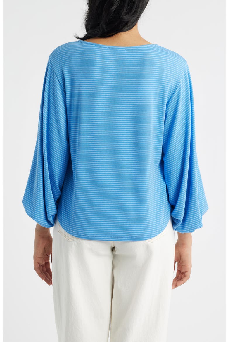 Stripe Balloon Sleeve Knit Top, Alternate, color, MEDITERRANEAN BLUE