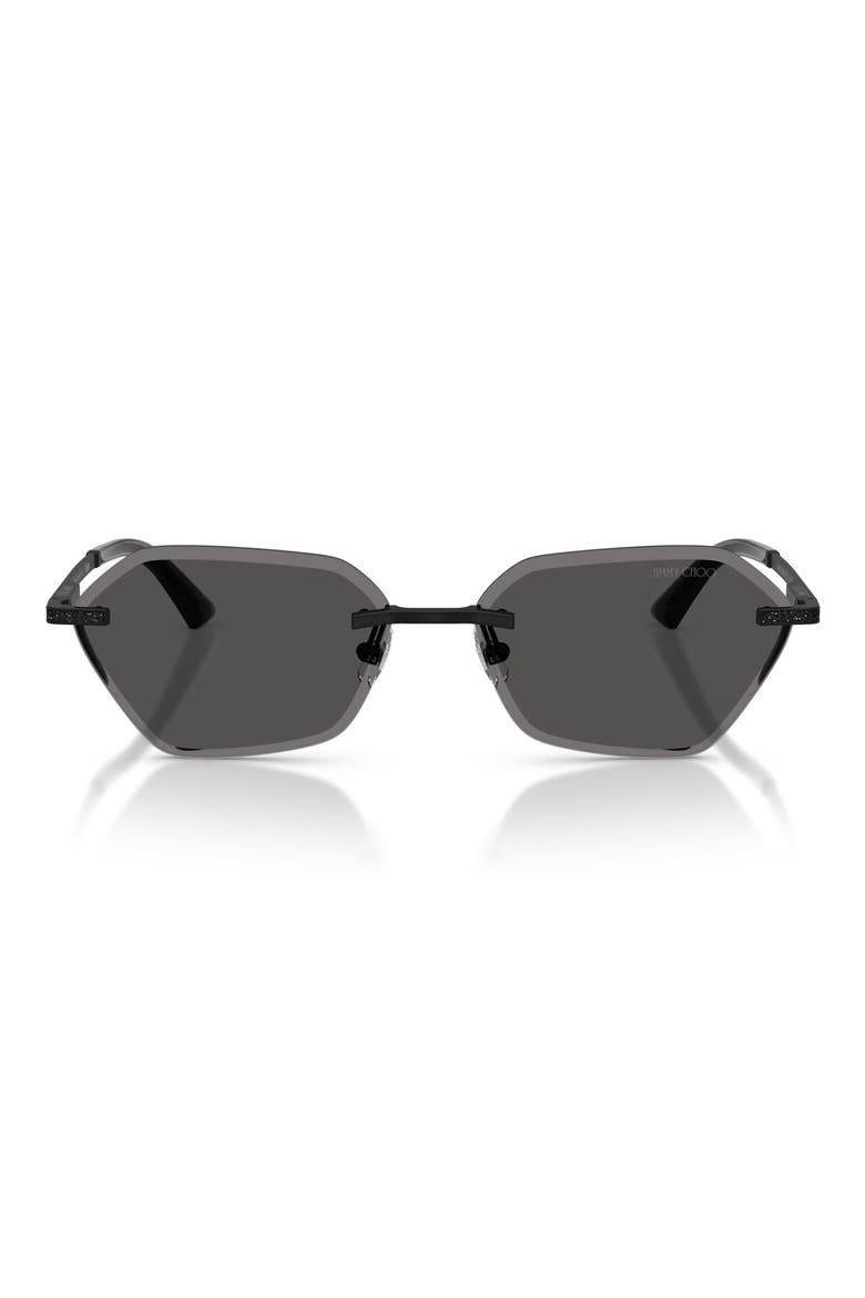 Abby 58mm Irregular Sunglasses, Main, color, MATTE BLACK / DARK GREY