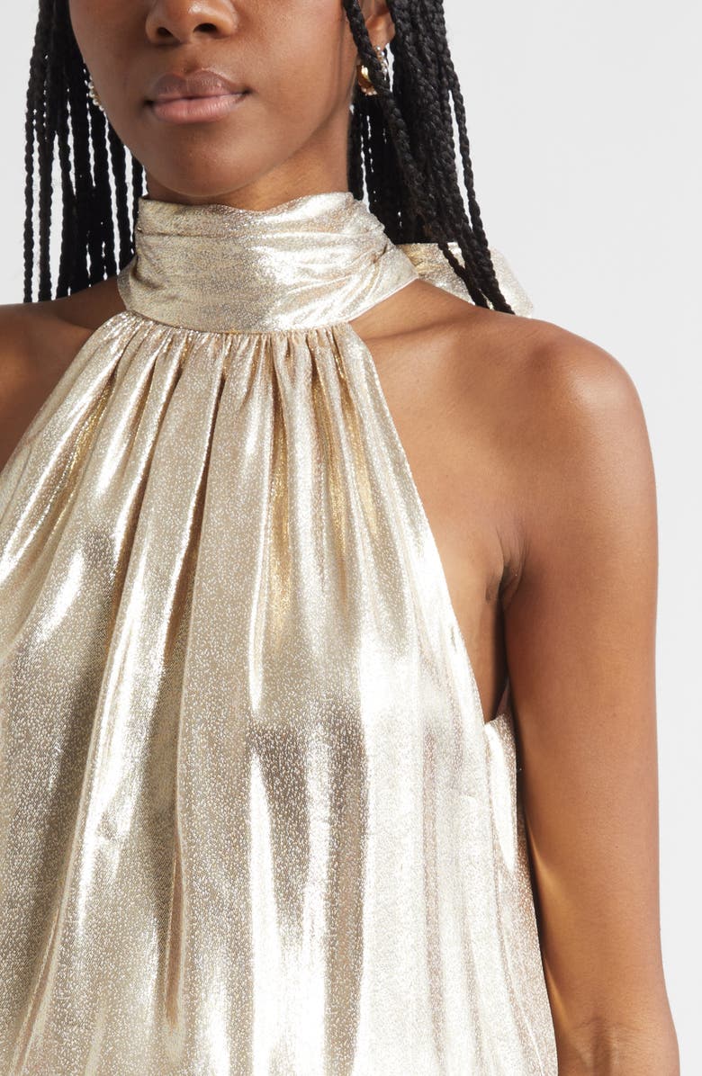 Ramy Brook Alexi Metallic Minidress, Alternate, color, Gold