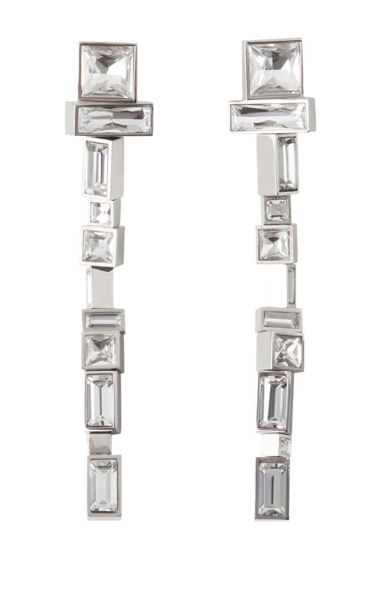 Lanvin Rhythmique Long Earrings, Main, color, Silver