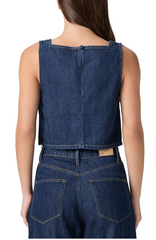 Paige Aelita Sleeveless Square-neck Eyelet Cropped Top In Blue