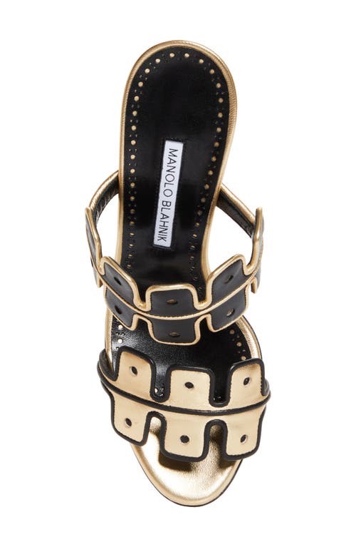 Manolo Blahnik Aplinanu Nappa Leather Double-band Slide Sandals In Black