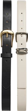 Steve Madden Set of 3 Faux Leather Belts