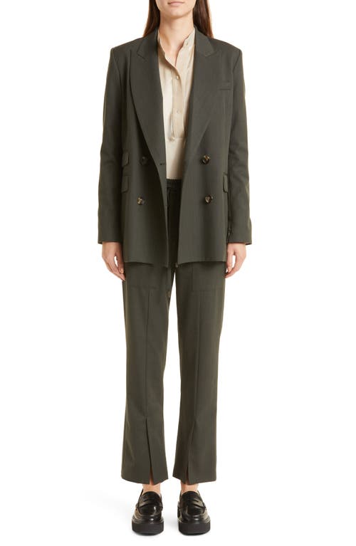 Twp Oversize Double Breasted Stretch Wool Blazer In Military