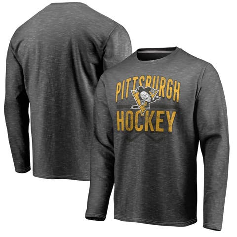 Men's Fanatics Branded Gray Pittsburgh Penguins Iced Out Long Sleeve T-Shirt