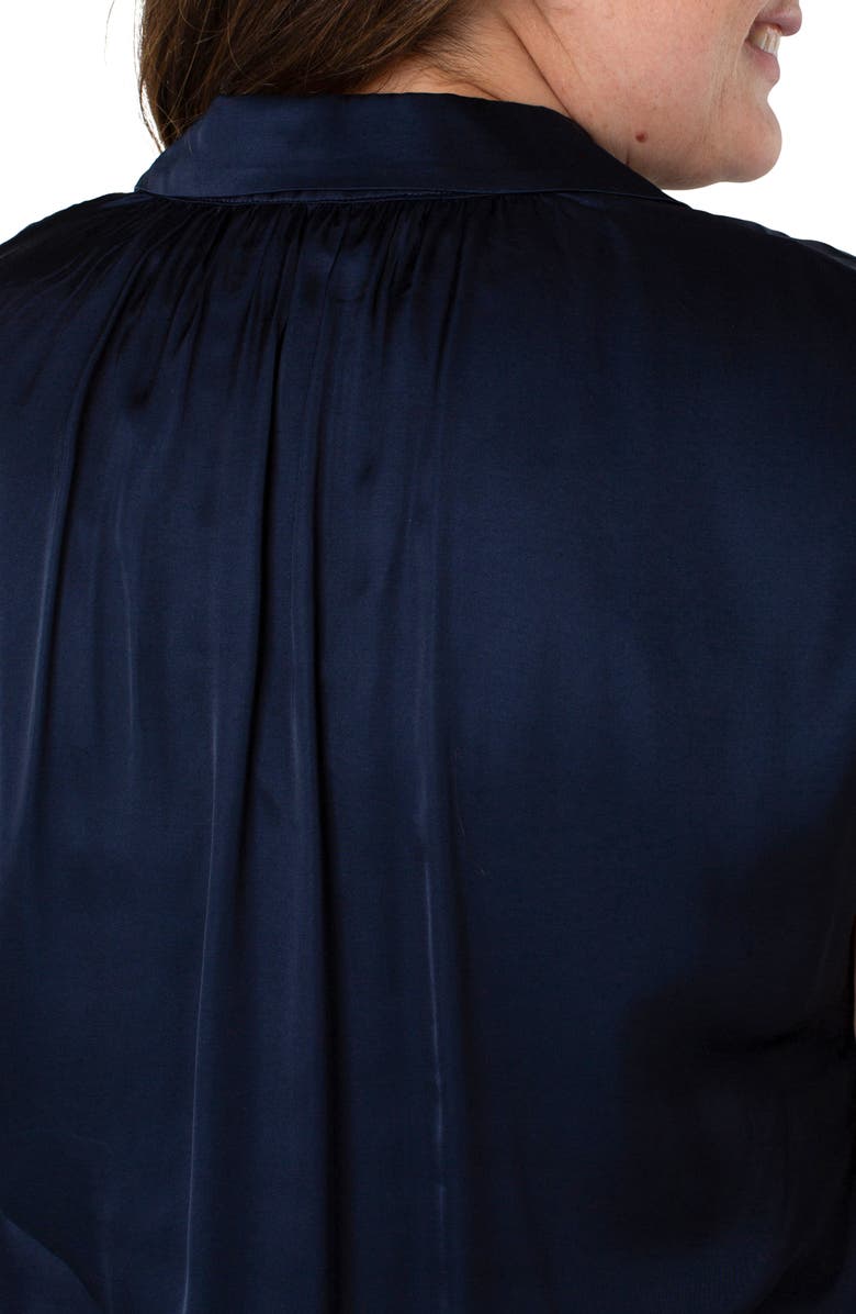 Liverpool Los Angeles Dolman Sleeve Satin Shirt, Alternate, color, Dark Navy