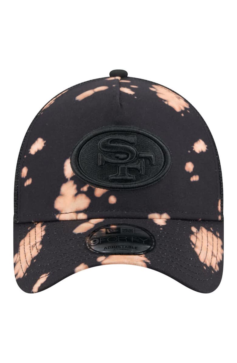 New Era Men's New Era Black San Francisco 49ers Bleached 9FORTY A-Frame Adjustable Hat, Alternate, color, Black