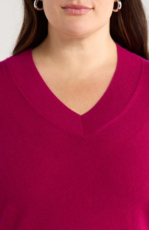 Caslonr Caslon(r) V-neck Wool & Cashmere Sweater In Pink
