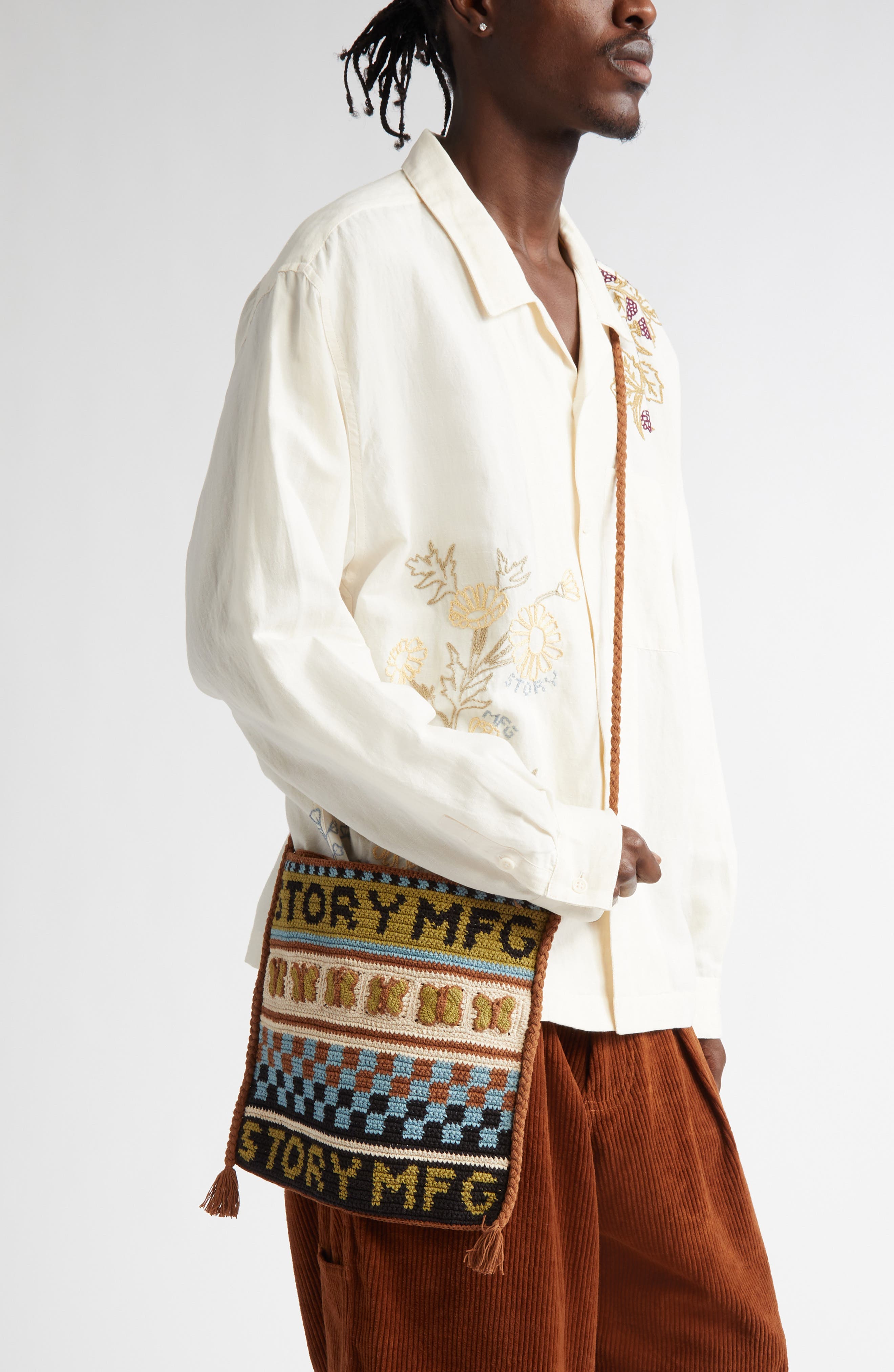 Story mfg. Stash Organic Cotton Crochet Crossbody Bag, Alternate, color, 