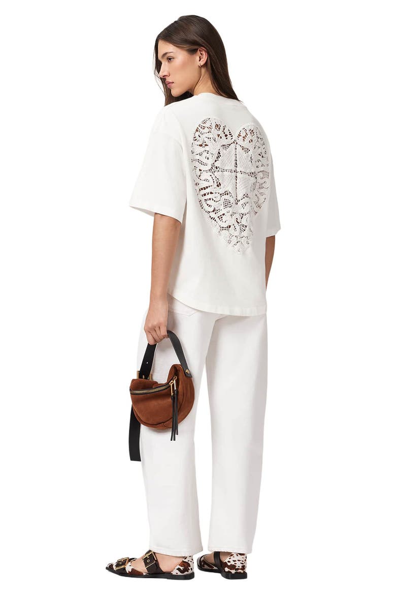 Esme Amelie Crochet Heart Back T-Shirt, Alternate, color, ECRU WHITE