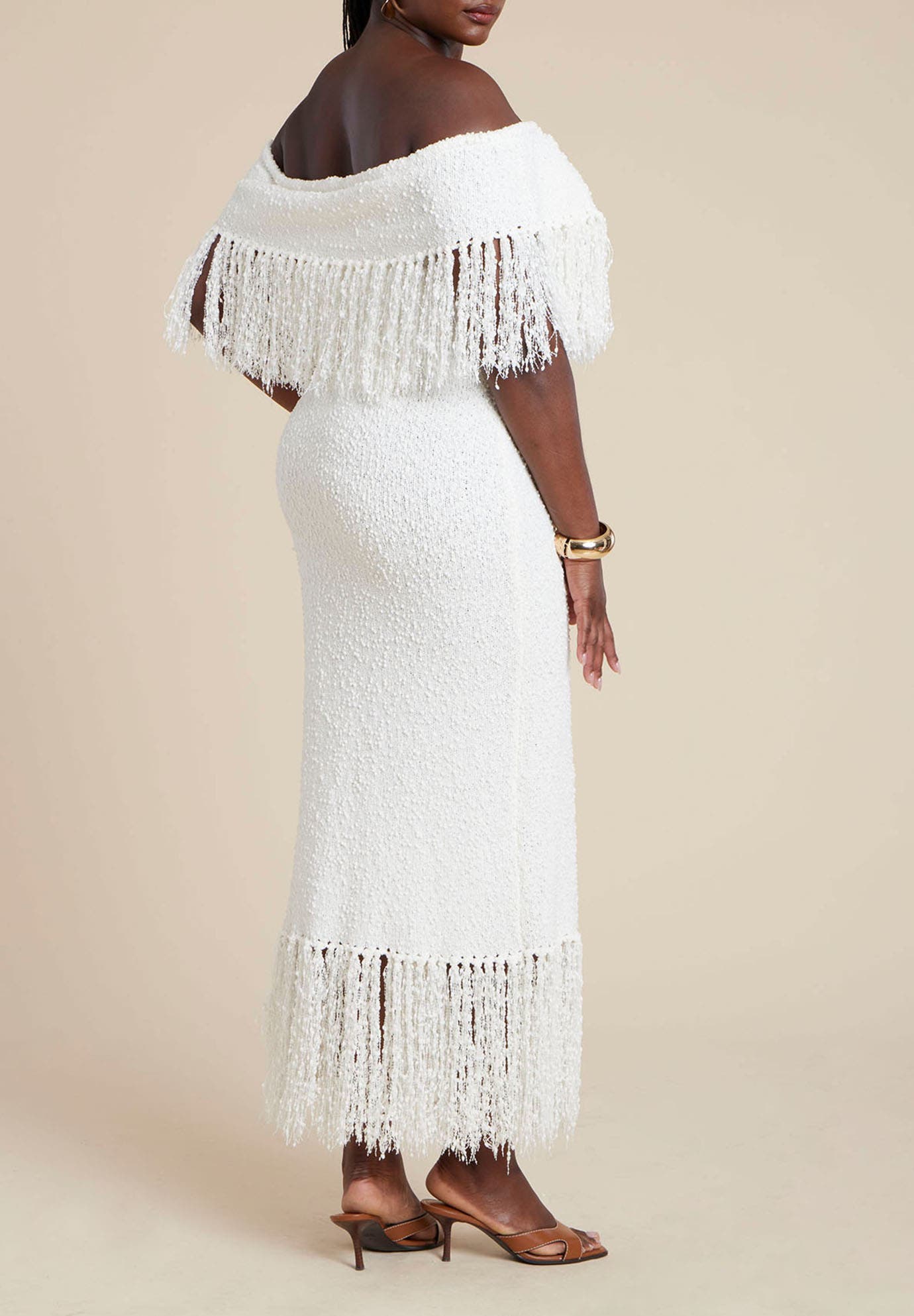 Textured Fringe Sweater Dress - image 2
