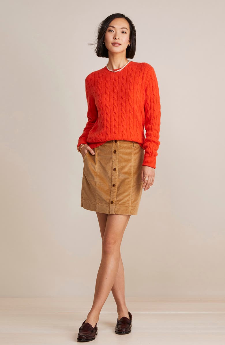 vineyard vines Cotton Blend Courduroy Miniskirt, Alternate, color, Officer Khaki