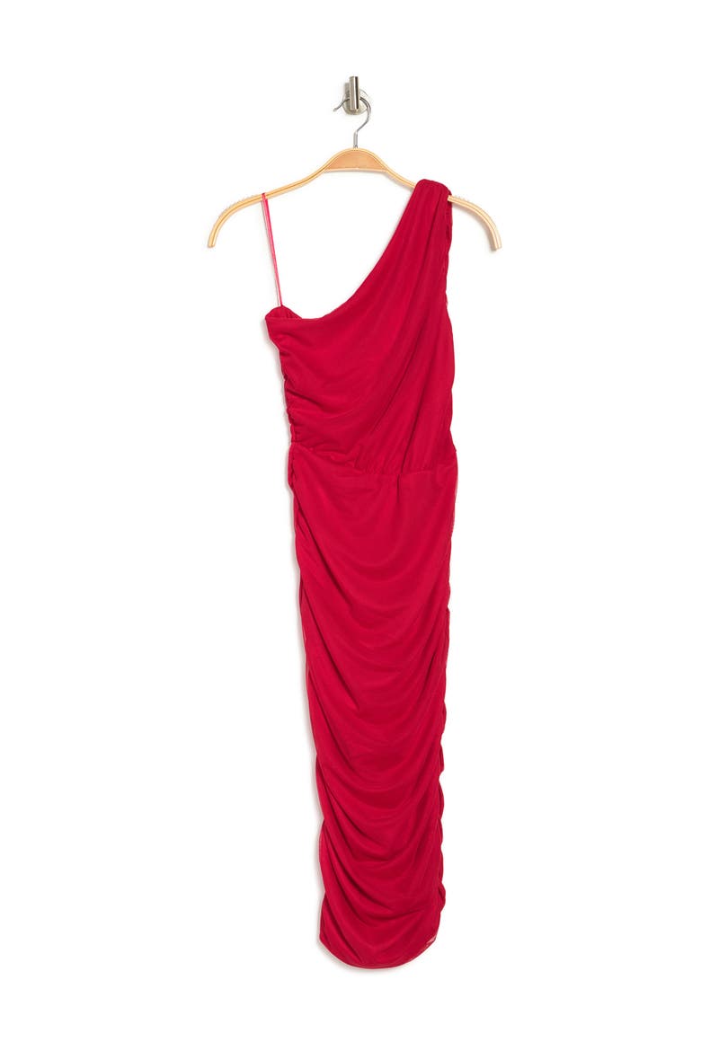 One-Shoulder Body-Con Midi Dress, Alternate, color, TANGO RED