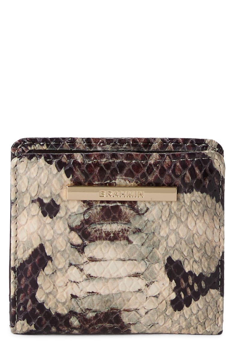 Jane Snakeskin Embossed Leather Bifold Wallet, Main, color, FELINE