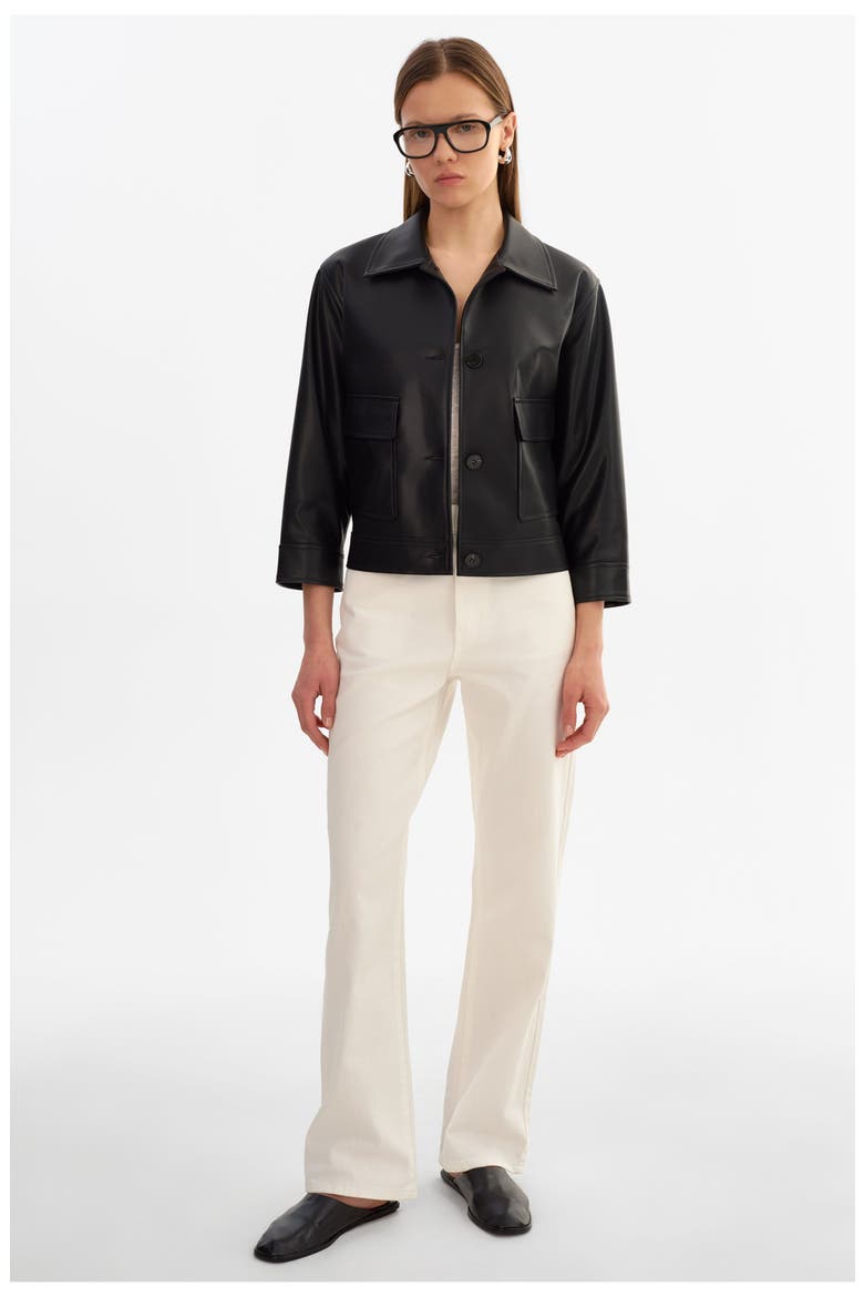 Elara | Faux Leather Jacket, Alternate, color, Black