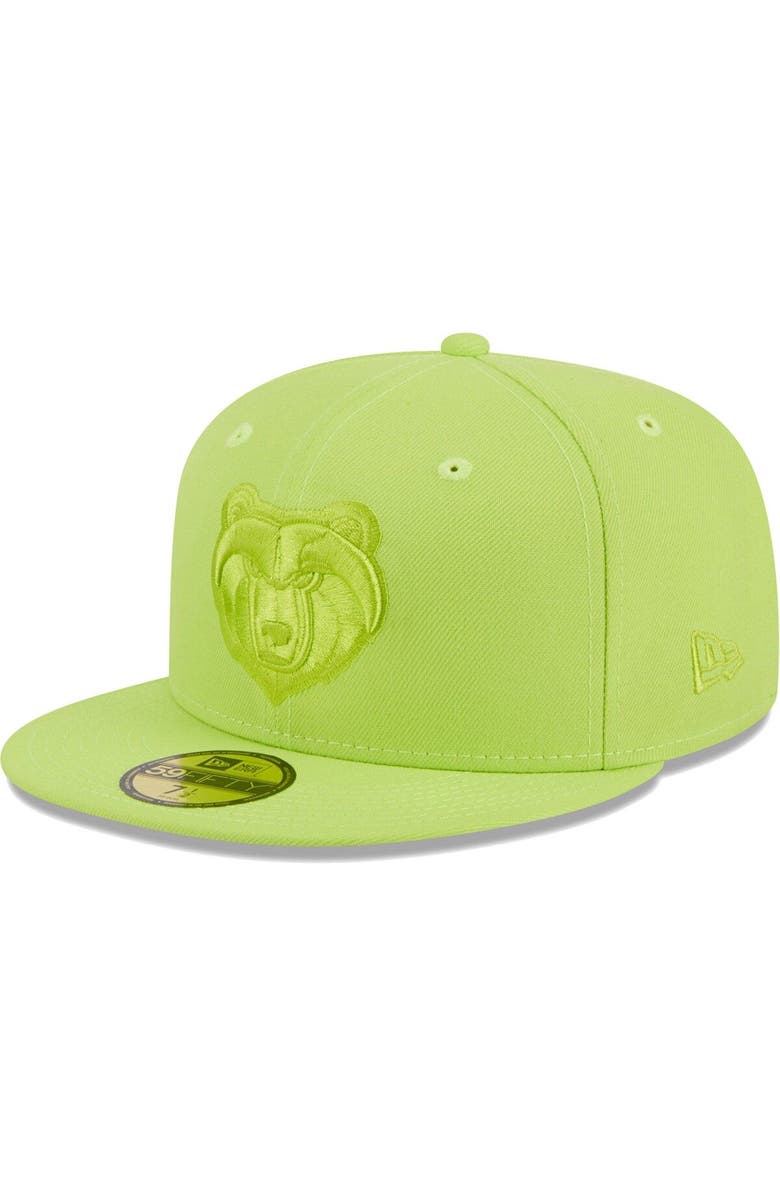 New Era Men's New Era Neon Green Memphis Grizzlies Spring Color Pack 59FIFTY Fitted Hat, Main, color, 