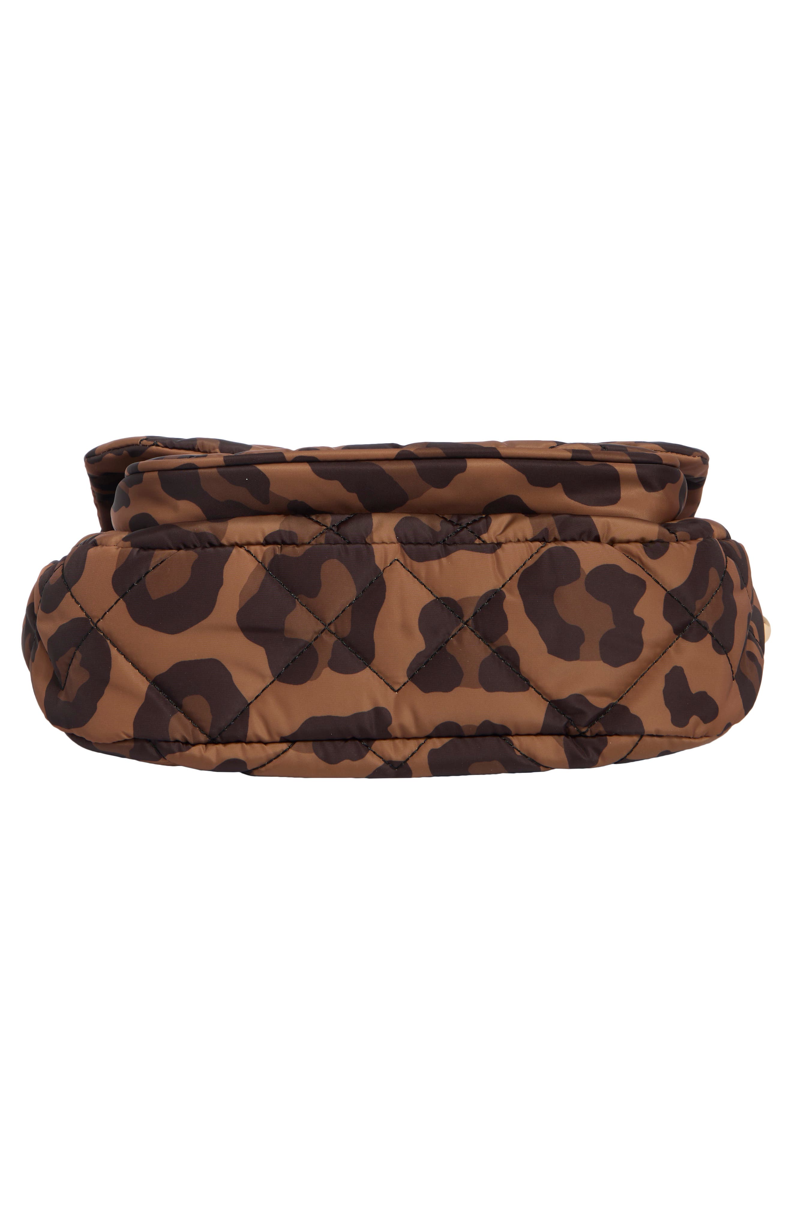 Leopard Print Quilted Nylon Crossbody Bag, Alternate, color, LEOPARD MULTI