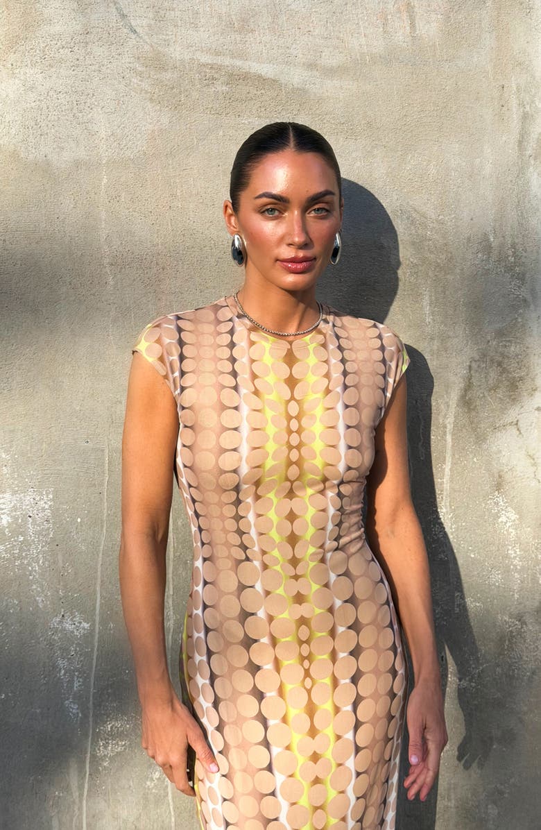 AFRM Cody Body-Con Maxi Dress, Alternate, color, Tonal Dot