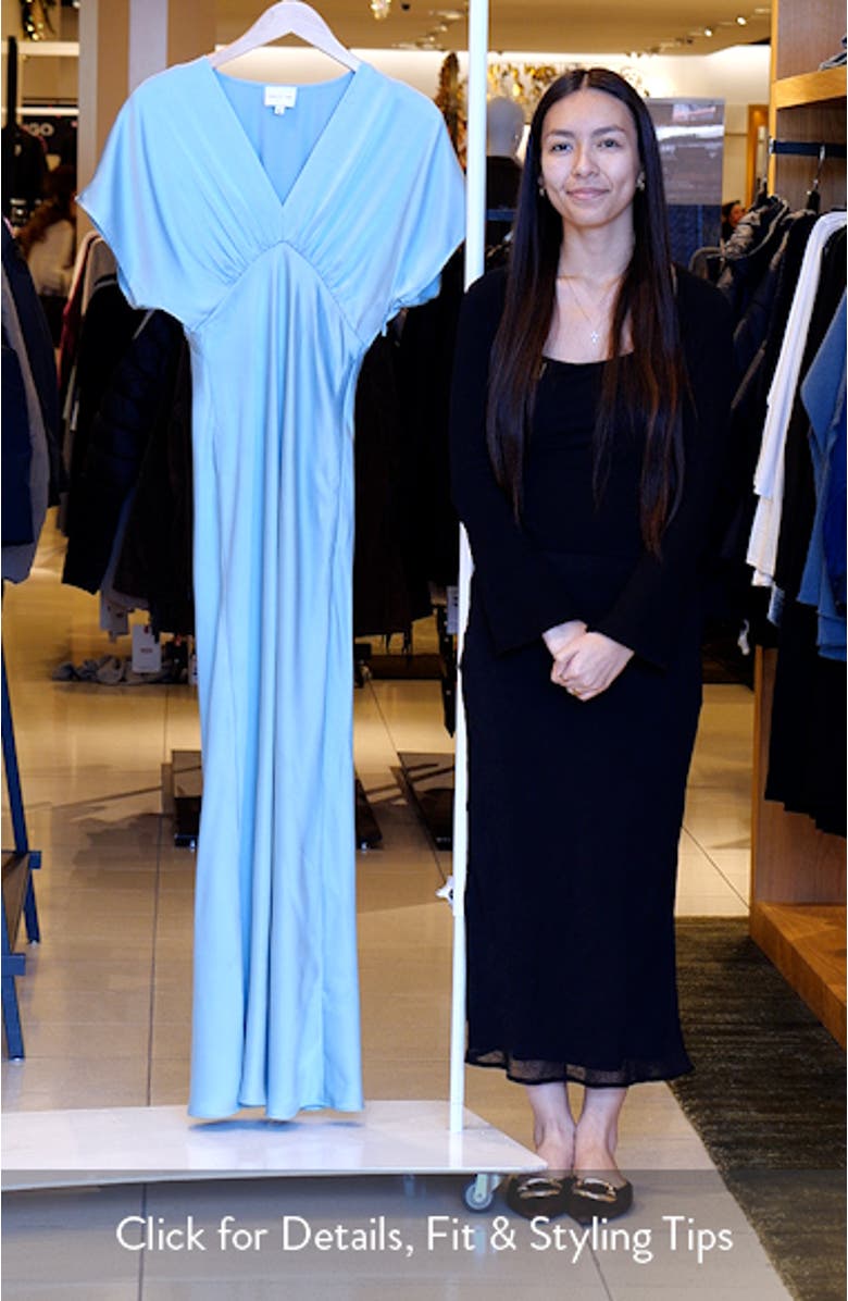 Dolman Sleeve Satin Cocktail Dress, sales video thumbnail