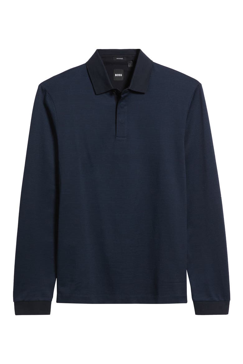 Pado Long Sleeve Cotton Polo, Alternate, color, DARK BLUE