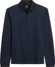 BOSS Pado Long Sleeve Cotton Polo