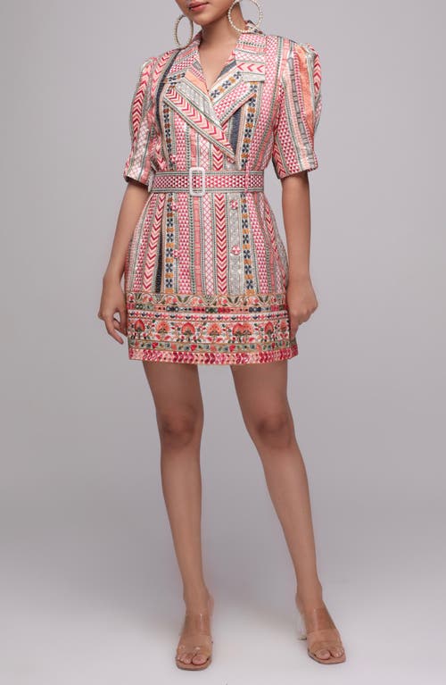 Shop Holichic Rohini Embroidered Belted Mini Shirtdress In White