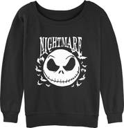 The Nightmare Before Christmas Juniors The Nightmare Before Christmas Jack Skellington Horror Bats Sweatshirt