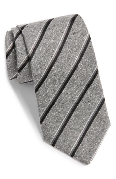 Bourette Silk Stripe Tie