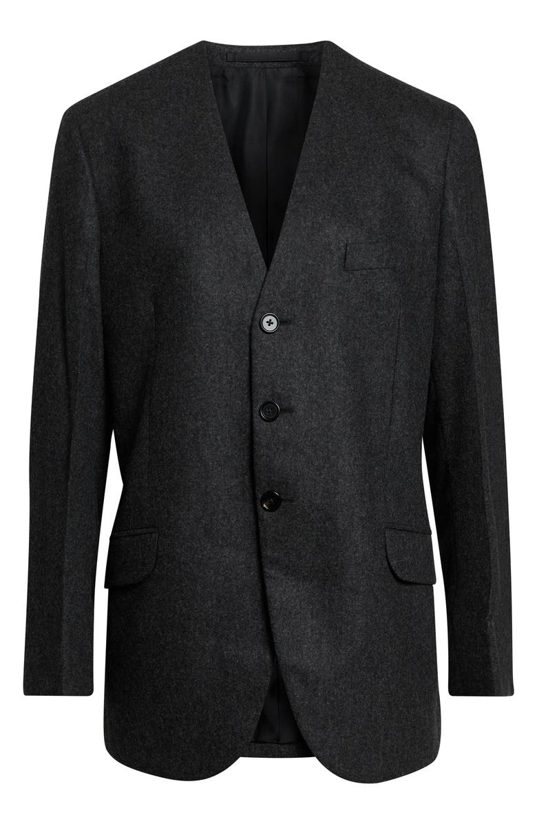 Jil Sander Fitted Long Wool Blazer, Main, color, Storm Grey