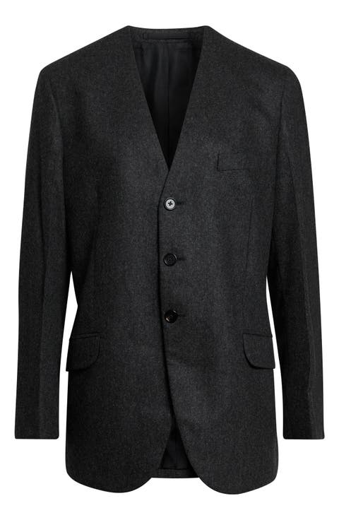 Fitted Long Wool Blazer