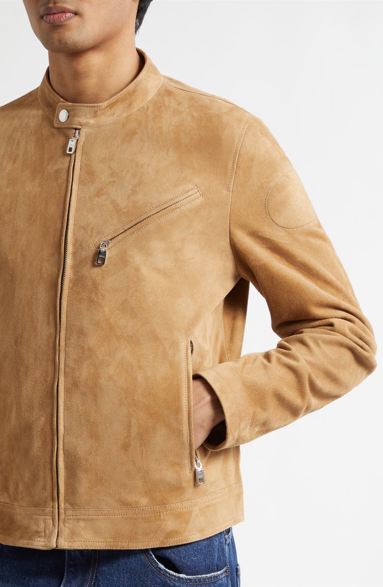 Dolce&Gabbana Suede Zip Jacket, Alternate, color, Cammello Scuro