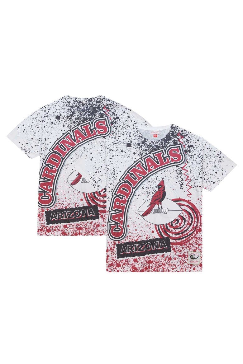 Men's Mitchell & Ness White Arizona Cardinals Team Burst Sublimated T-Shirt, Main, color, White