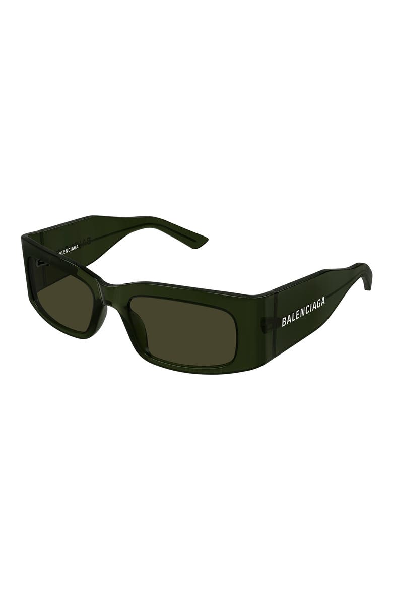 56mm Rectangular Sunglasses, Alternate, color, GREEN