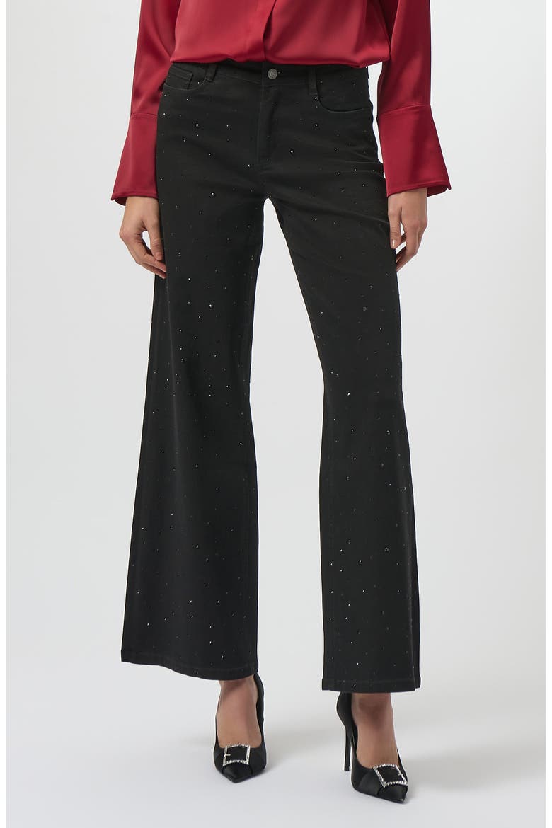 Studded Wide Leg Jeans, Main, color, BLACK