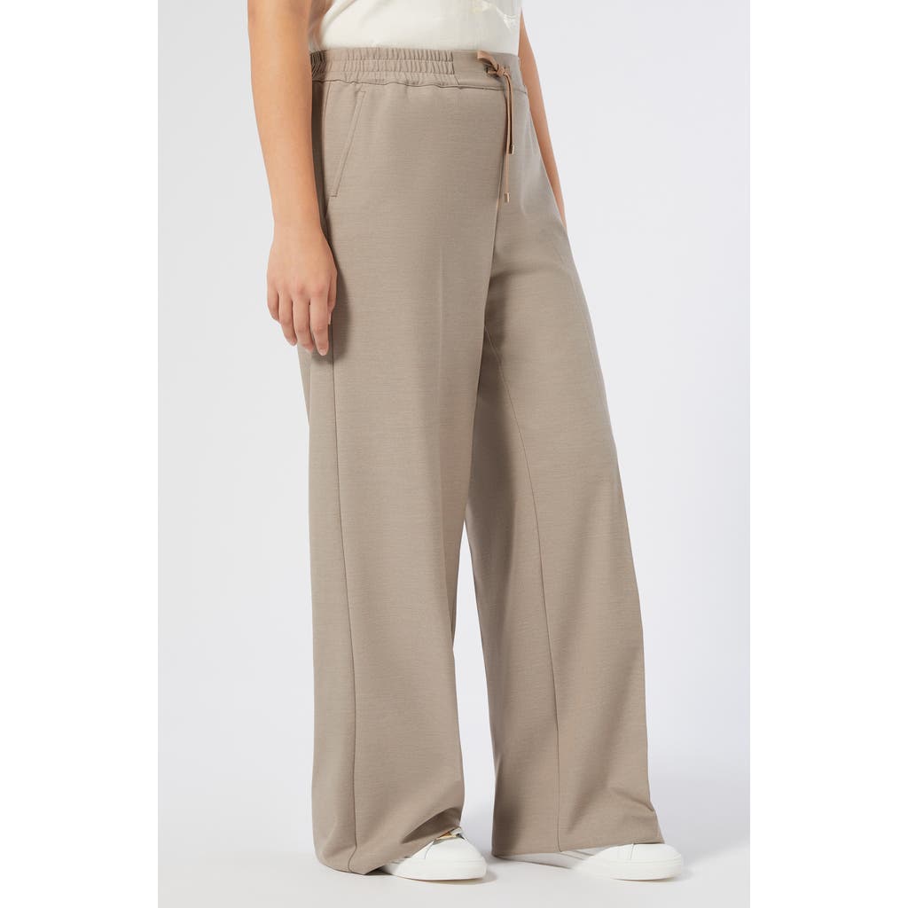 Marina Rinaldi Quota Stretch Twill Drawstring Pants In Gray