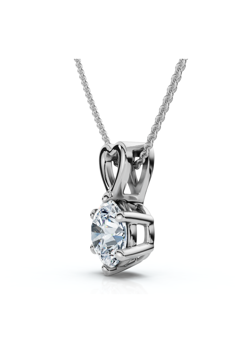 3/4Ct Lab Grown Diamond Solitaire Pendant 14k Gold 18" Necklace & Chain, Alternate, color, White Gold