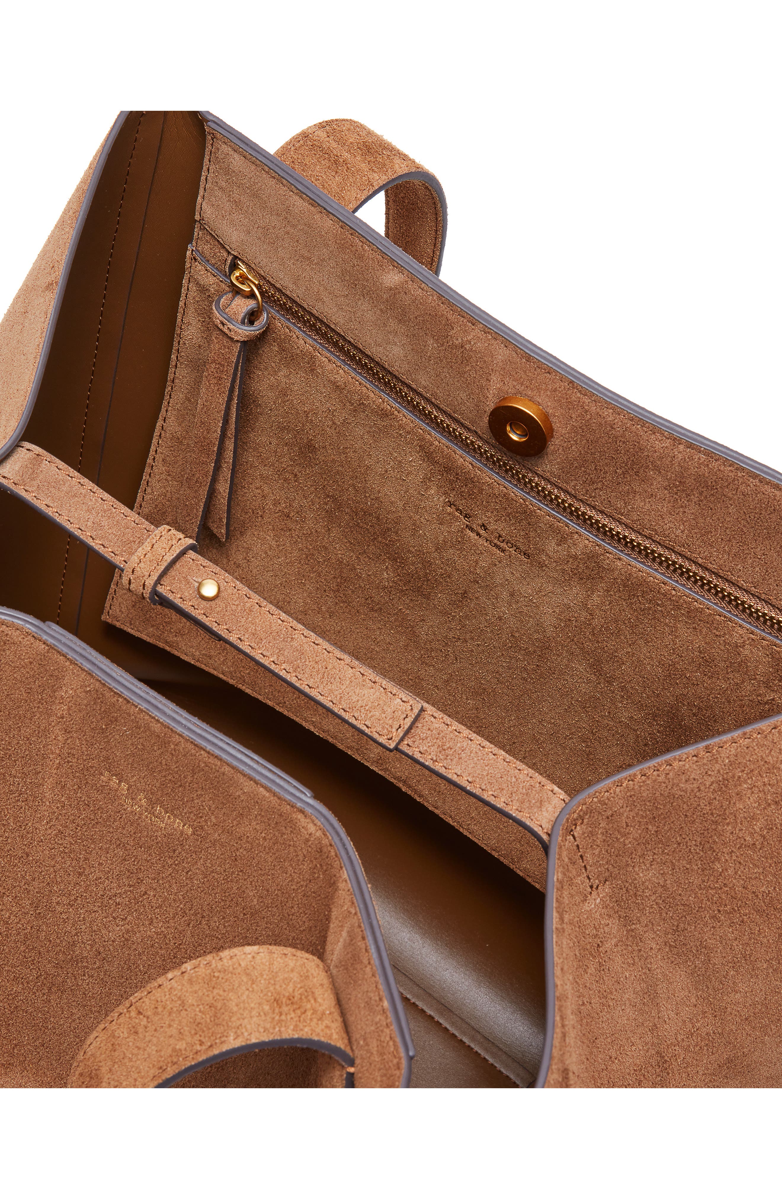 rag & bone Parker Suede Tote, Alternate, color, Golden Brown