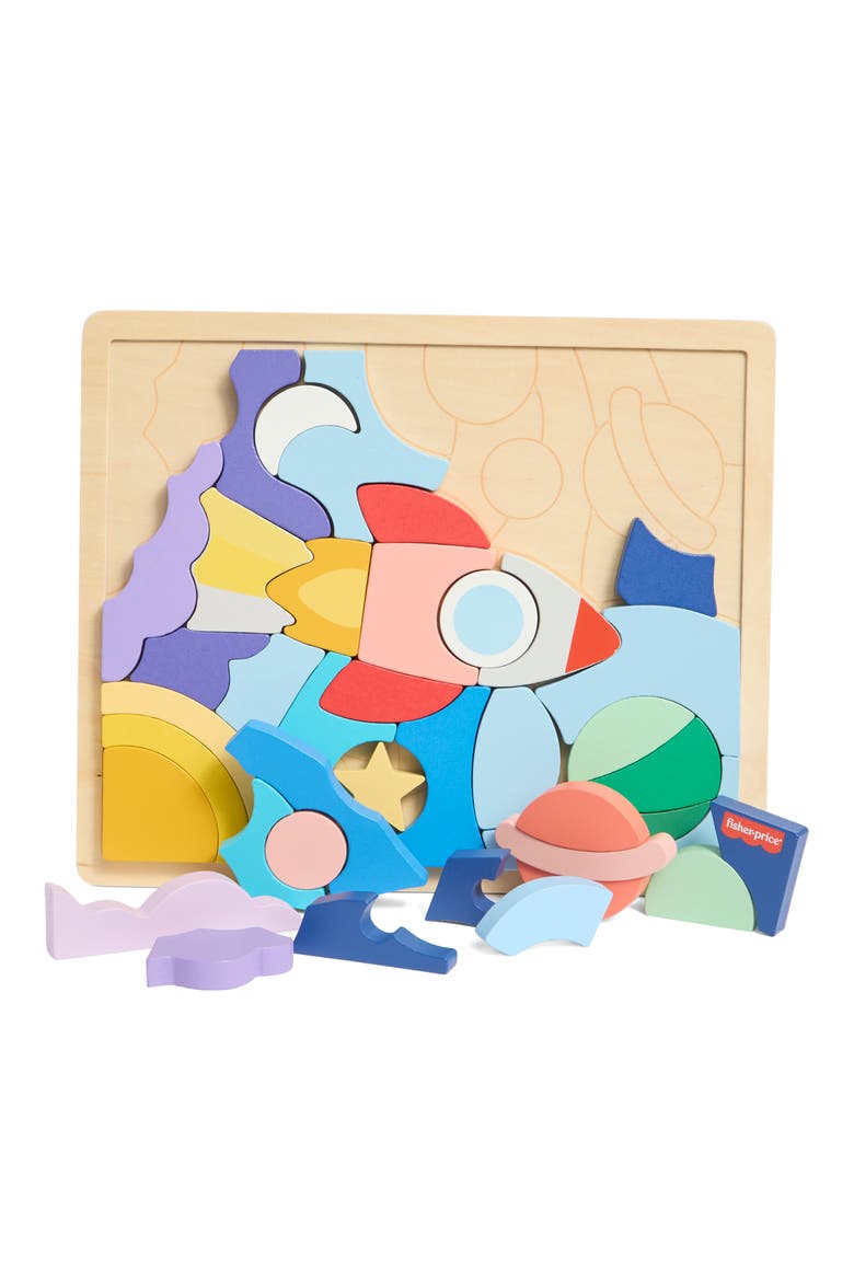 Wooden Space Blocks Puzzle, Alternate, color, ASST