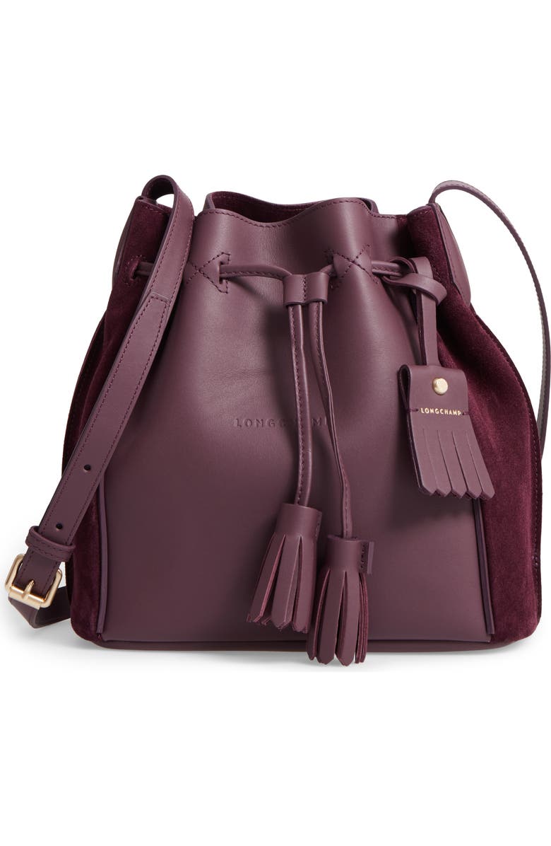 Longchamp Penelope Fantasie Leather Bucket Bag, Main, color,