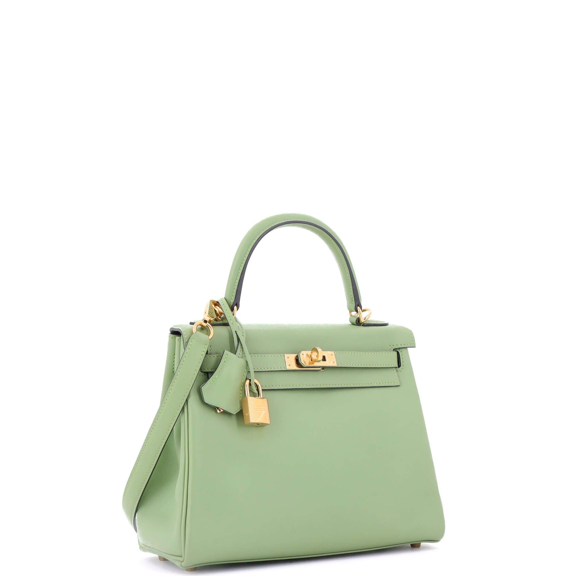 Pre-Owned Hermes Kelly Handbag Green Evercolor with Gold Hardware 25, Alternate, color, 