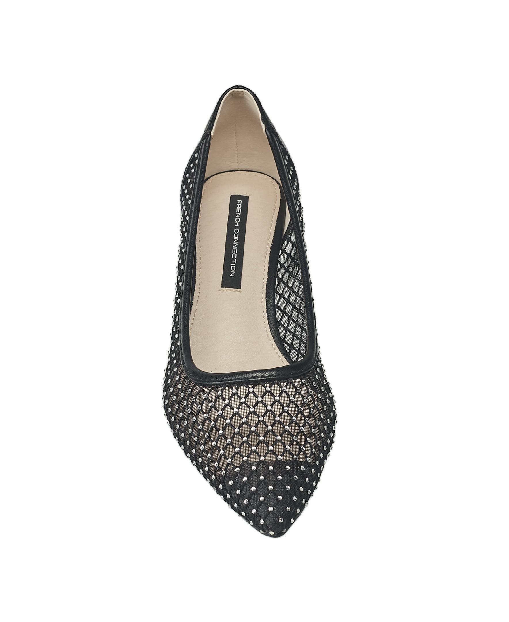 French Connection Elise Mesh And Stone Heel, Alternate, color, Black