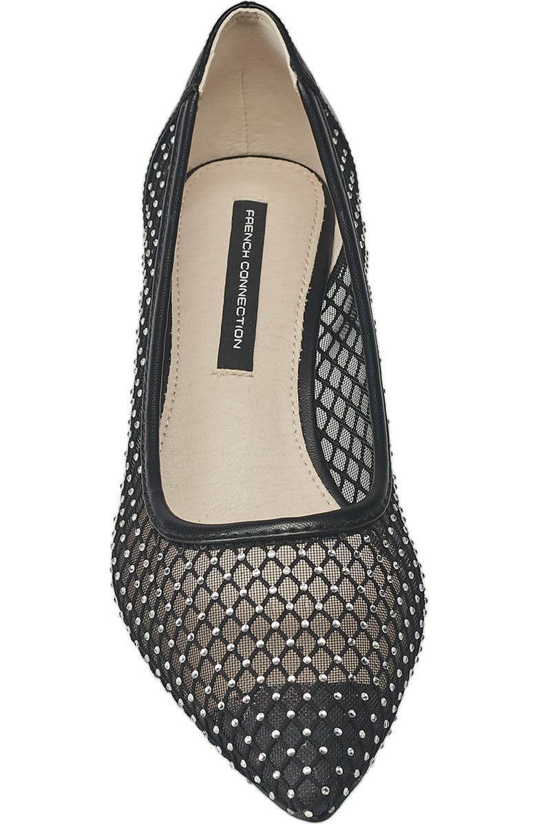 French Connection Elise Mesh And Stone Heel, Alternate, color, Black