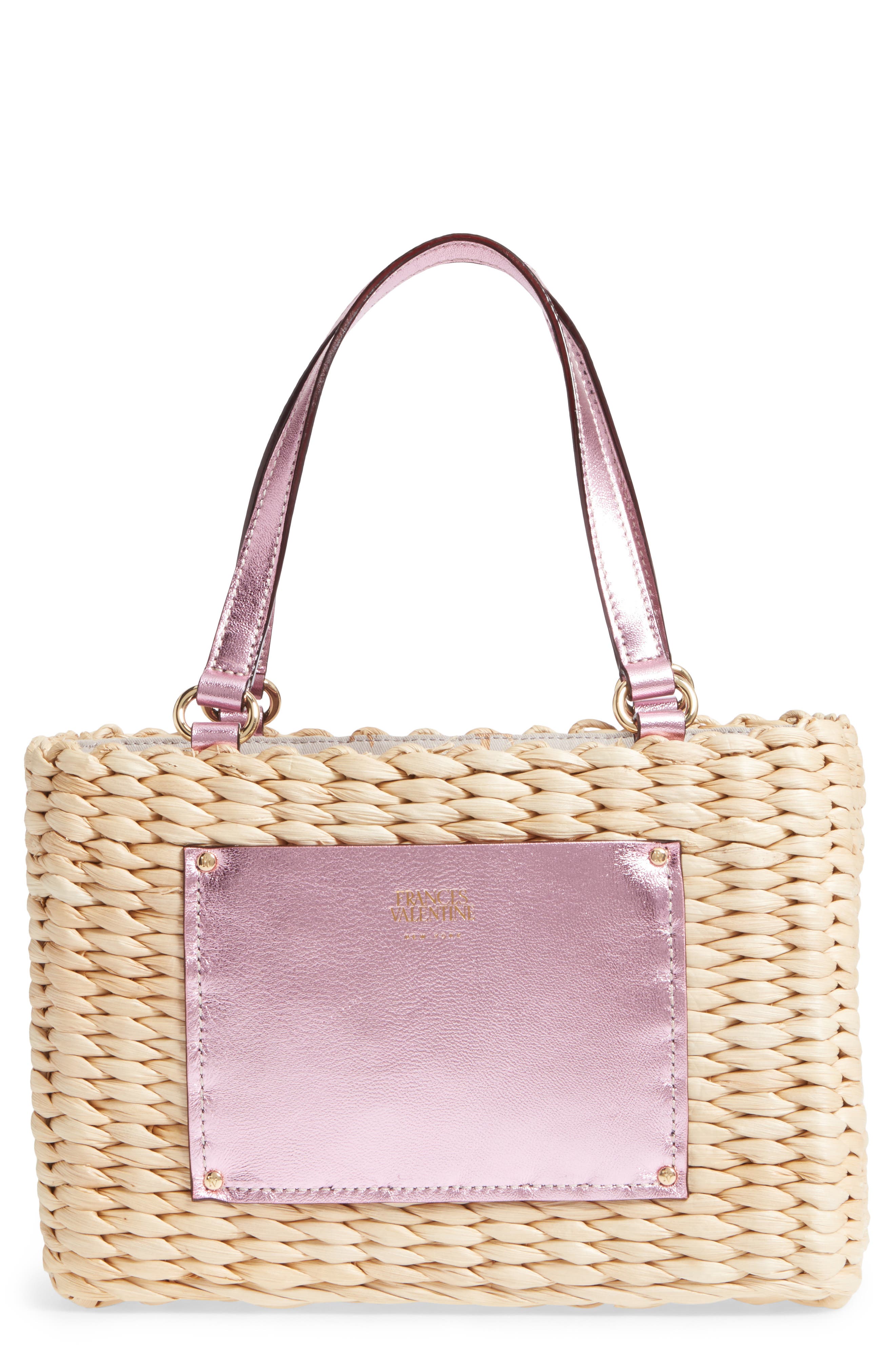 Frances Valentine Small Woven Straw Tote, Main, color, 